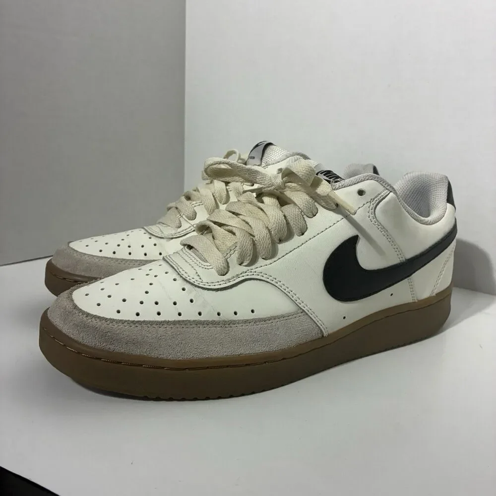 Nike Court Vision Low Men’s Size 9 Sail Black Gum Sneakers FQ8075-133